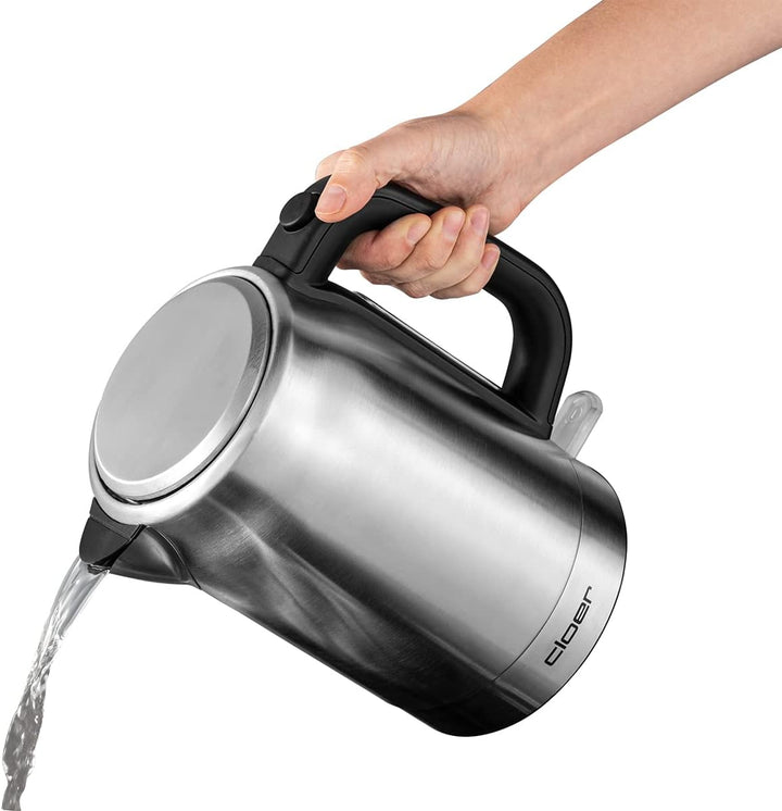 Cloer 4529 Wasserkocher Edelstahl, 2200 W, Wasserstandsanzeige, Trockengeh-und Überhitzungsschutz, 1