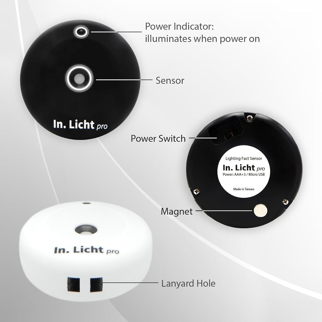 Pro Handheld Light Meter EML Lichtmesser-Sensor für Lumen, Lux, Farbtemperatur CCT, Kontrast und Gle