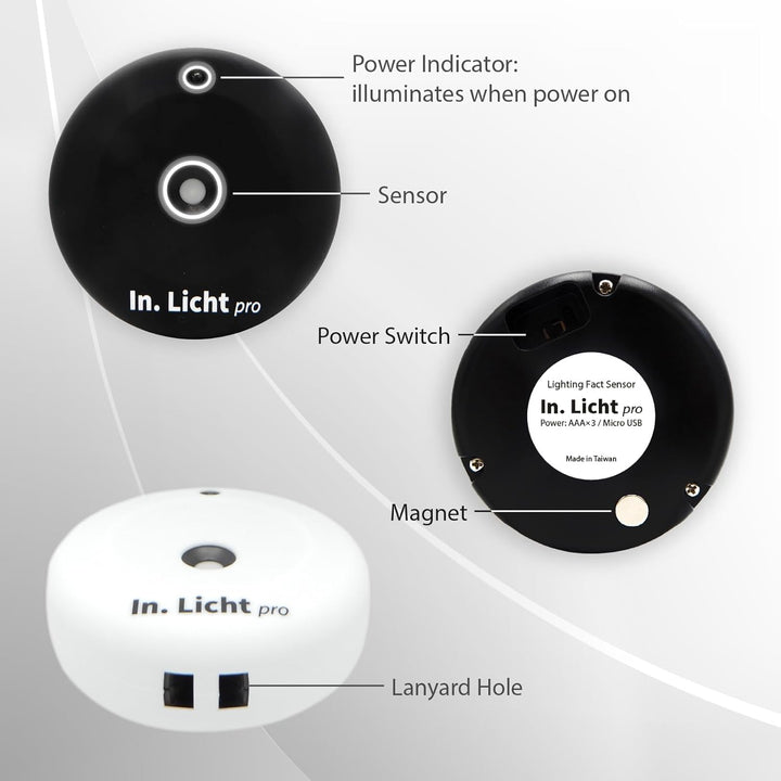 Pro Handheld Light Meter EML Lichtmesser-Sensor für Lumen, Lux, Farbtemperatur CCT, Kontrast und Gle