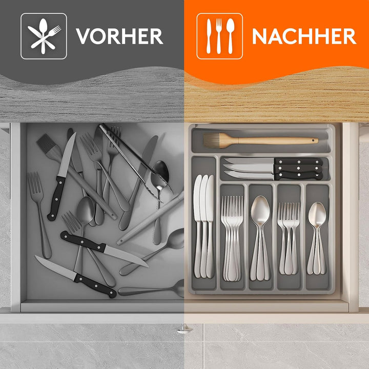 Lifewit Besteckkasten für Schubladen, Besteck Organizer Schublade Organizer Küche Kompakt Besteckein