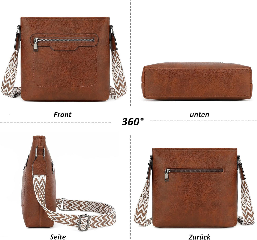 TANTOMI Umhängetasche Damen, Leicht Damen Schultertasche aus PU Leder, Handtasche Damen für Verstell