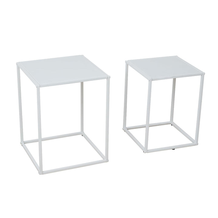SVITA THEMI 2er Set Couchtisch Beistelltisch Nachttisch Wohnzimmertisch Weiss, Weiss