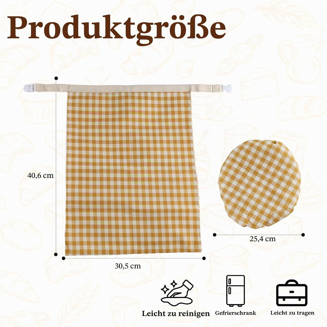 Brotbeutel wiederverwendbar 2er Set aus Baumwolle mit Bienenwachstuch – Brottasche zur Brotaufbewahr