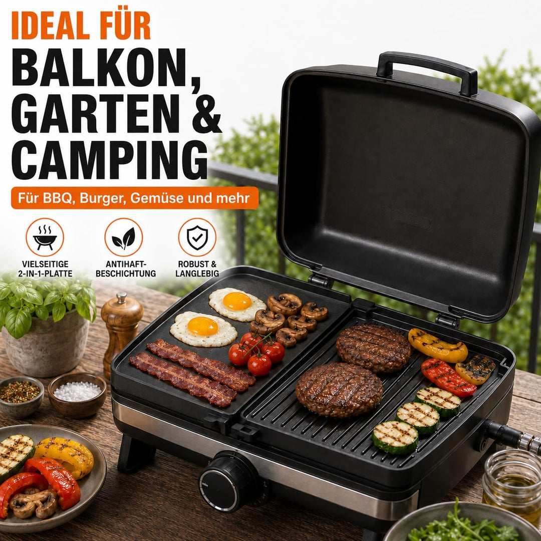 Uniflasy Gusseisen Grillplatte 32 x 24 cm kompatibel mit Enders Urban, Urban Pro, Explorer, Explorer