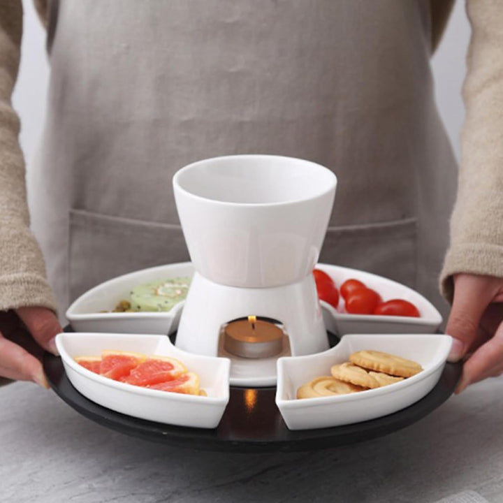 Generisch Schokofondue Tasse Set - Keramik Käsefondue Kit, Butterwärmer, 300ml Schokolade Eiscreme W
