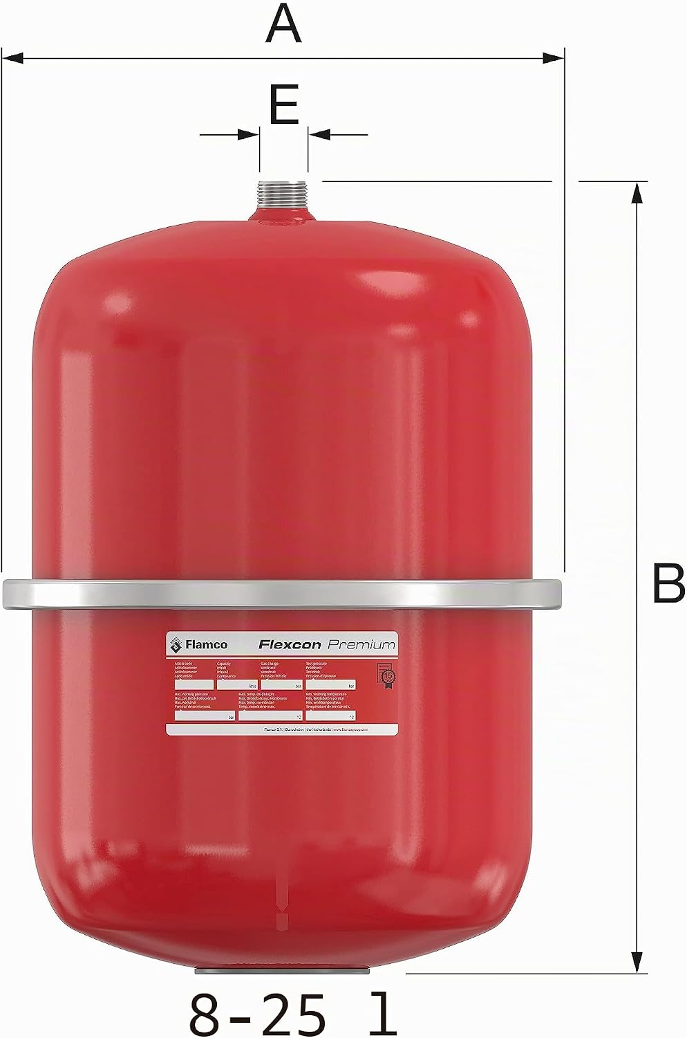 Flamco Flexcon Premium 18L 2.5/6bar Ausdehnungsgefäss - Ideal für geschlossene Kreisläufe, Heizung,