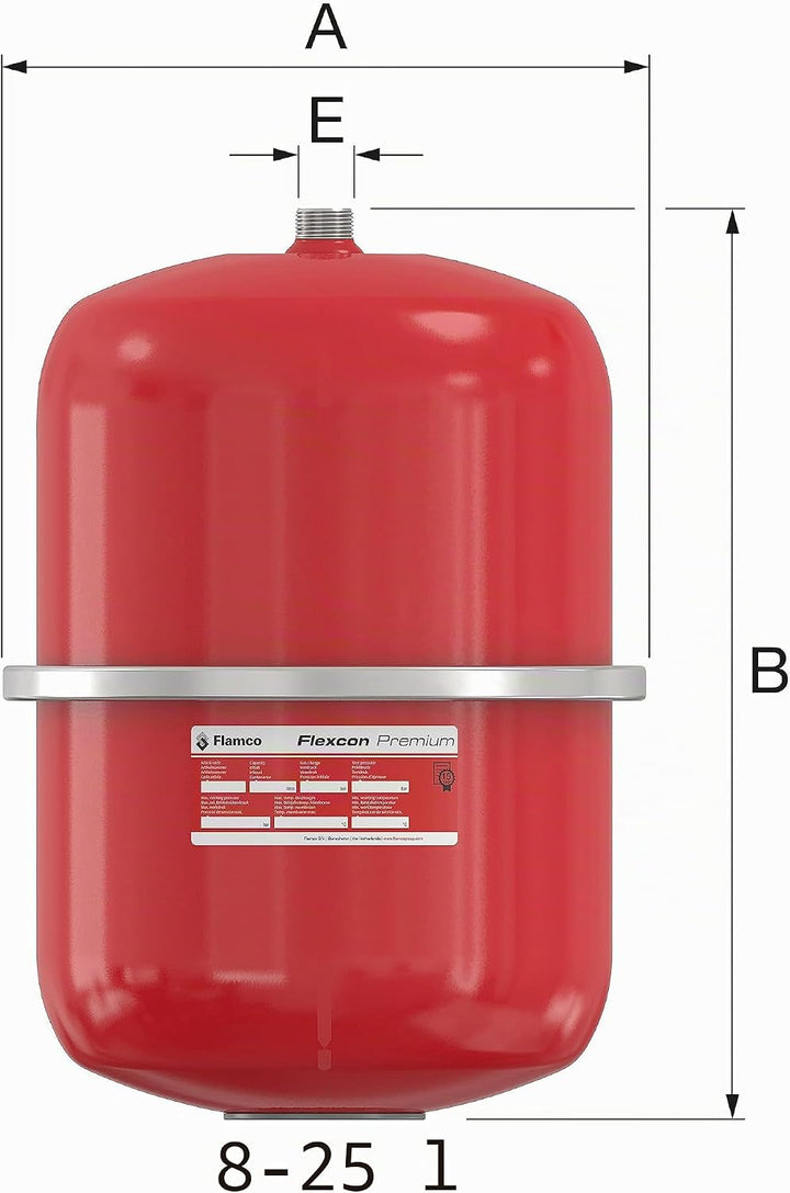 Flamco Flexcon Premium 18L 2.5/6bar Ausdehnungsgefäss - Ideal für geschlossene Kreisläufe, Heizung,