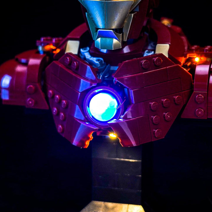 Version mit Lichtsteuerung Licht-Kit Kompatibel mit Lego 76327 Iron Man MK4 Bust (Nicht Lego), Led B