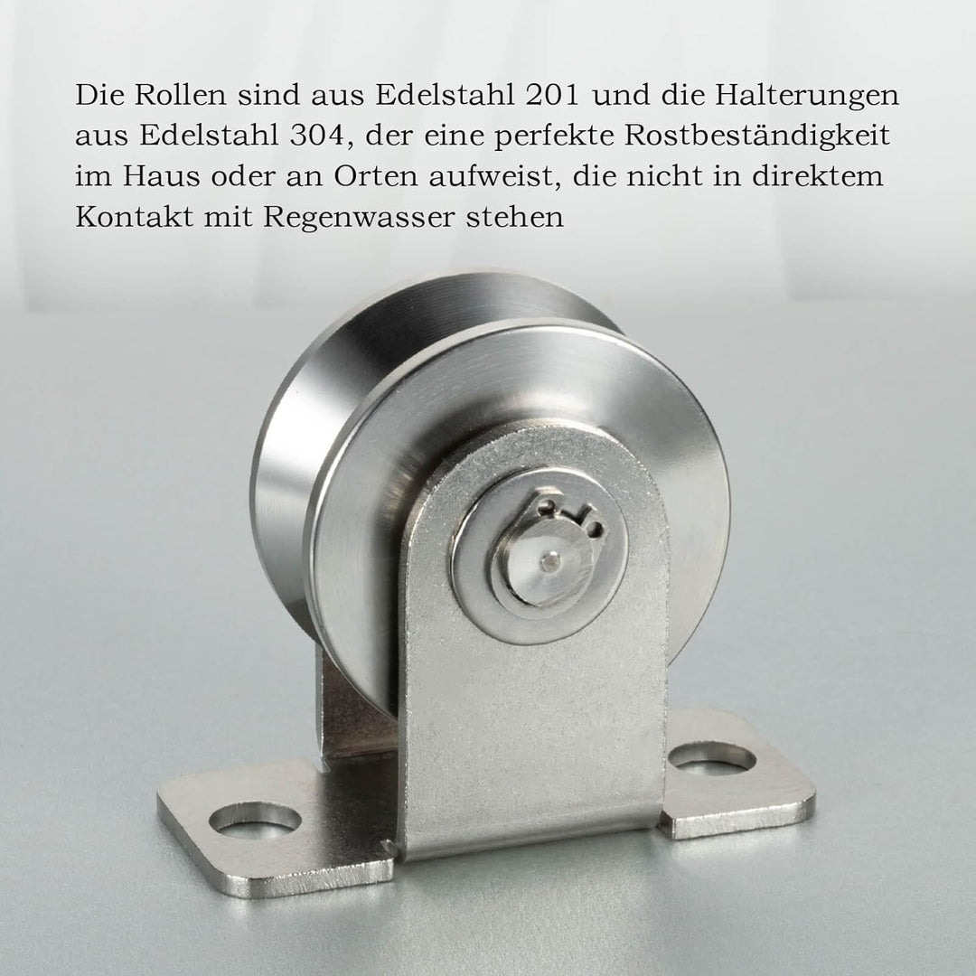 Umlenkrolle mit 2 Kugellager, V Typ Umlenkrollen für 12mm Seile Stahlseil, Tragkraft 500kg, 2 Stück