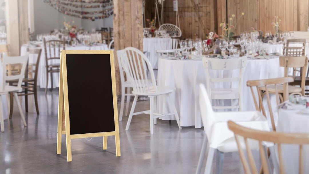 ALLboards Kundenstopper mit naturlackierten Holzrahmen 100x60cm, Werbetafel, Gehwegaufsteller, Aufst