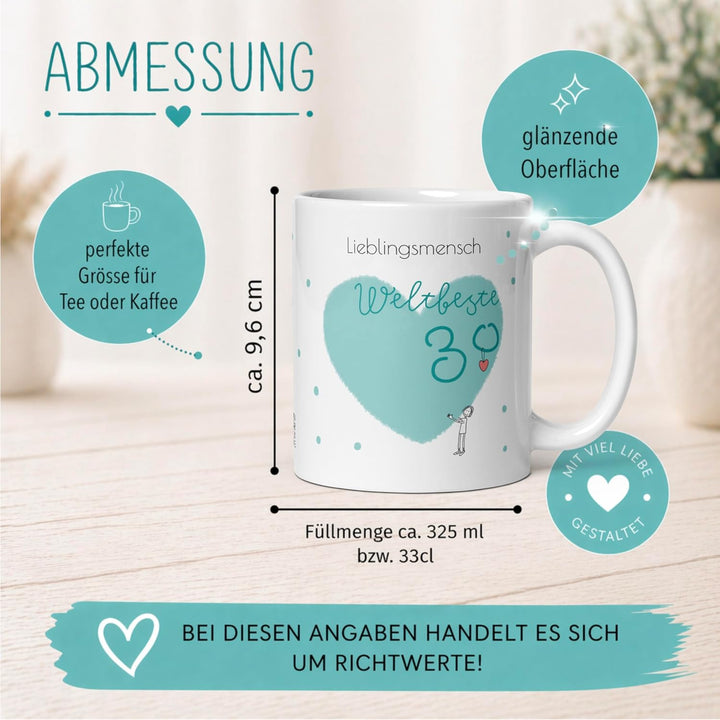 Geschenk zum Geburtstag - 30. Geburtstag Geschenk - Edle Tasse mit Spruch – Das perfekte Geburtstags
