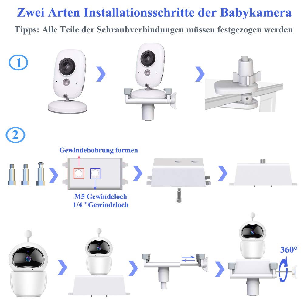 EYSAFT Babyphone Halterung,Kamera Halterung für HelloBaby/momcozy/GHB/Philips Avent/eufy/nooie/Blemi