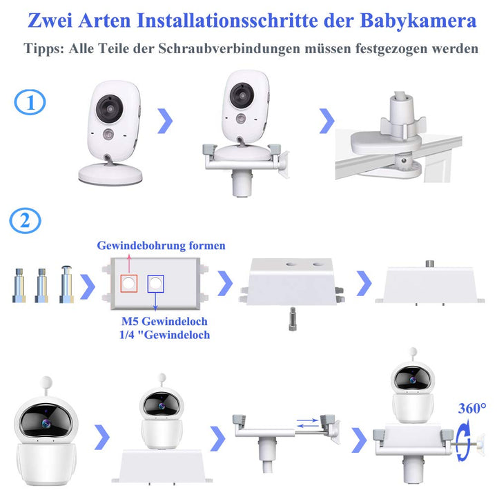 EYSAFT Babyphone Halterung,Kamera Halterung für HelloBaby/momcozy/GHB/Philips Avent/eufy/nooie/Blemi