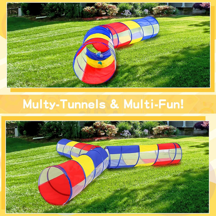 Fantasievoller Spieltunnel für Kinder ab 1 2 3 Jahr,Vielseitiger Krabbeltunnel,auch als Agility Tunn