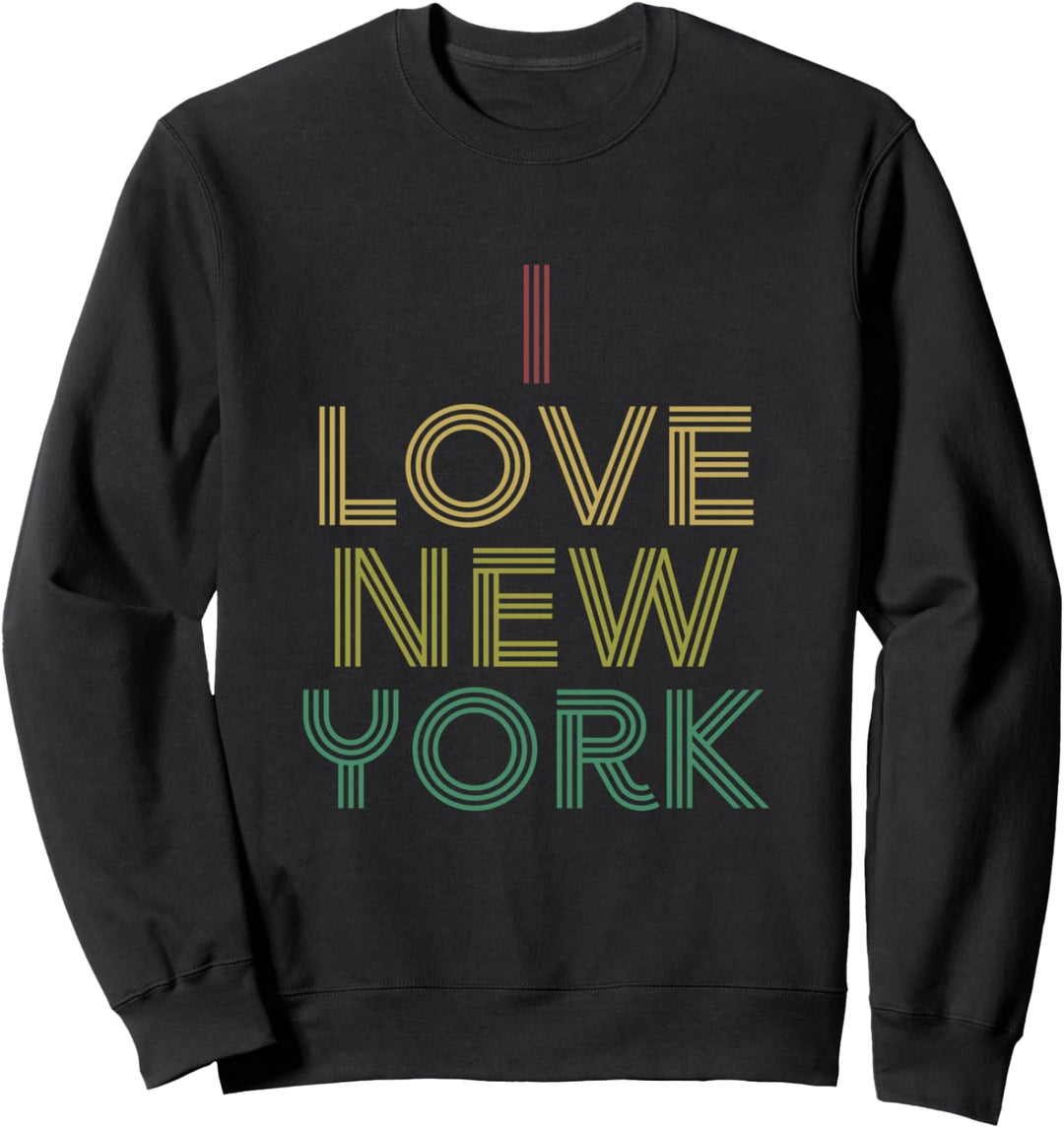 I Love New York Hemd Distressed Vintage Retro 70er Jahre Sweatshirt