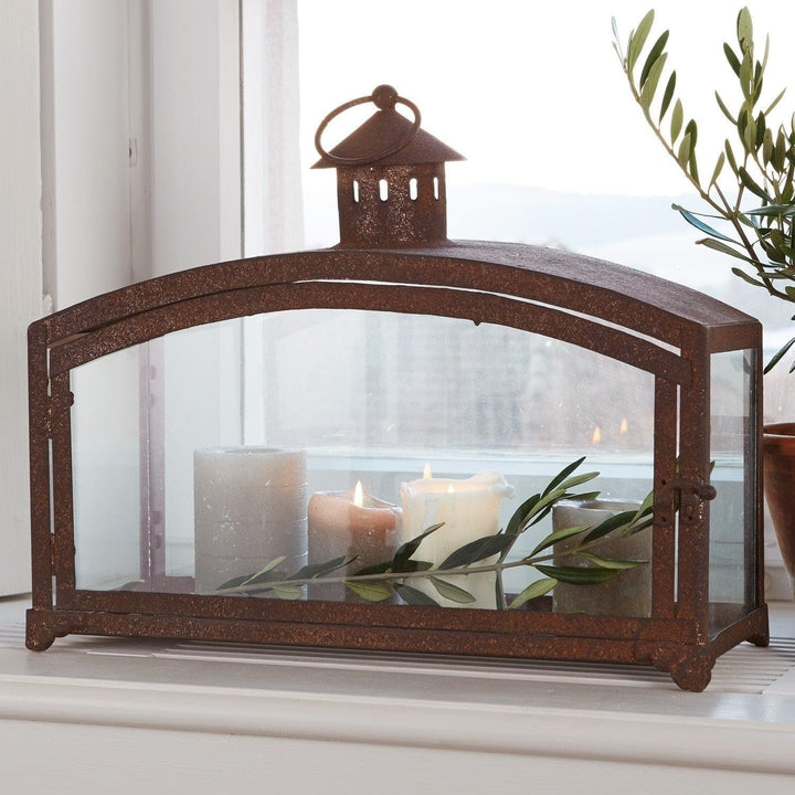 LOBERON® Laterne Miora, rustikales Antik-Finish, charmanter Rost-Charakter, für mehrere Kerzen oder