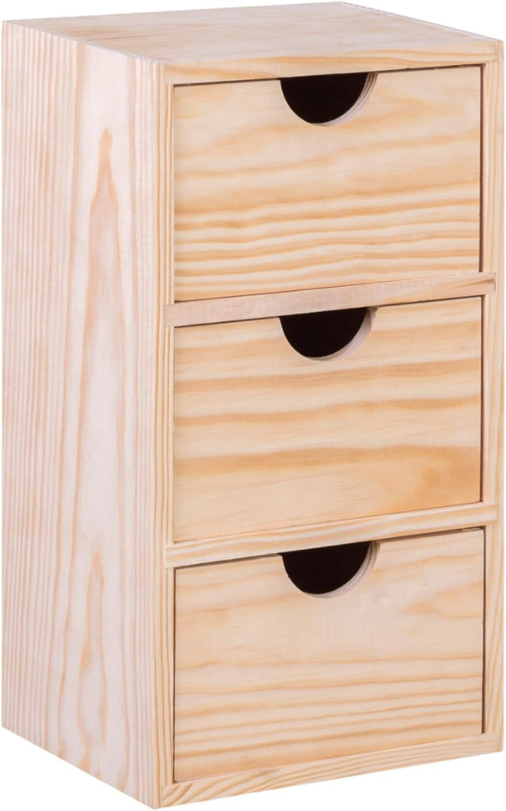 Schubladenbox "Mini Bloc" | Kiefer Massiv | Schubladenwürfel | Organizer aus Vollholz | Korpus Kiefe