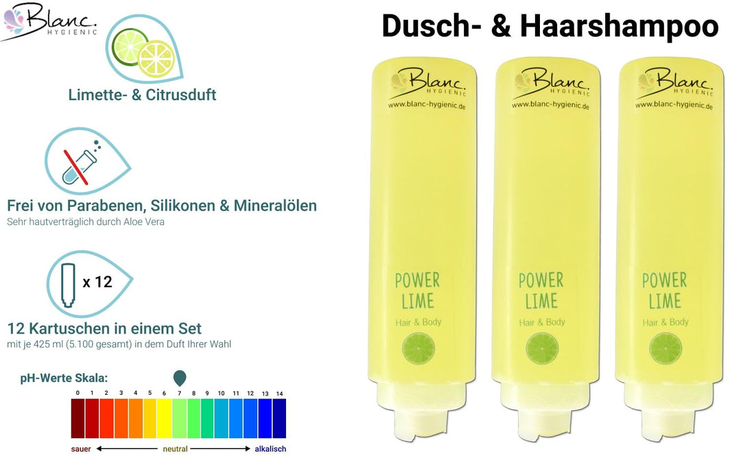 SET: Professionelles Shampoo-Duschgel-Set –12x425 ml–verschied. Düfte+4x Hlterung in verschied. Farb