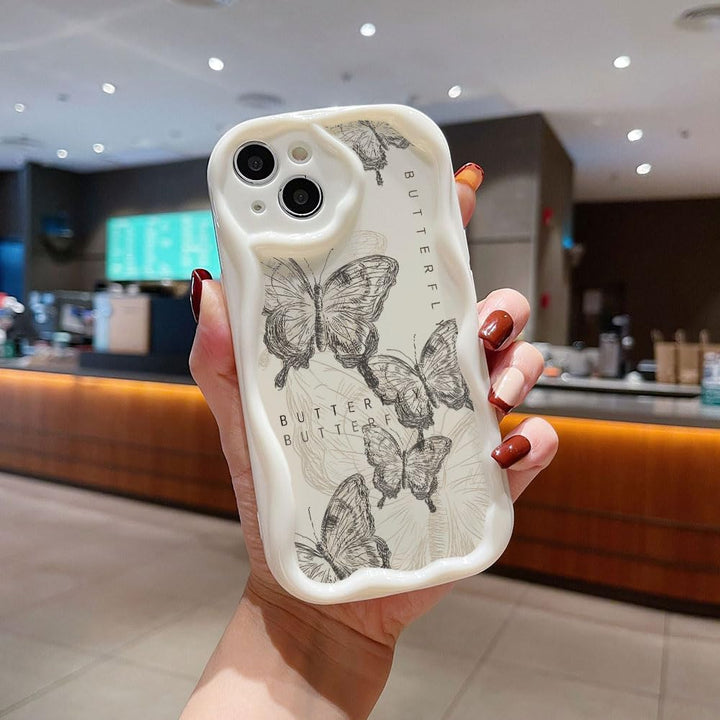 Schmetterling Welle Silikon Weich Hülle Kompatibel mit Samsung Galaxy A17 Weiss Samsung Galaxy A17 S