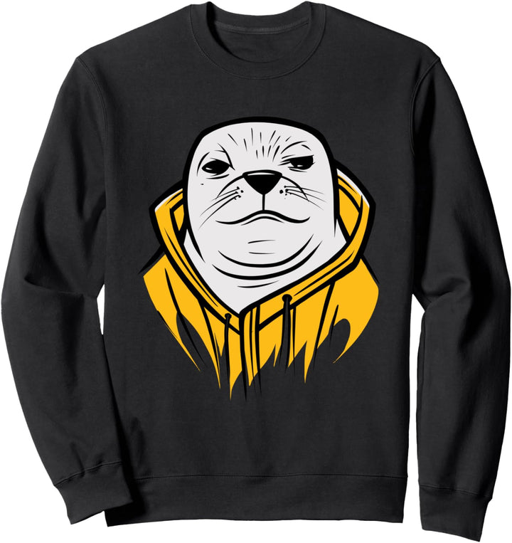 Freche Robbe mit Friesennerz Sweatshirt
