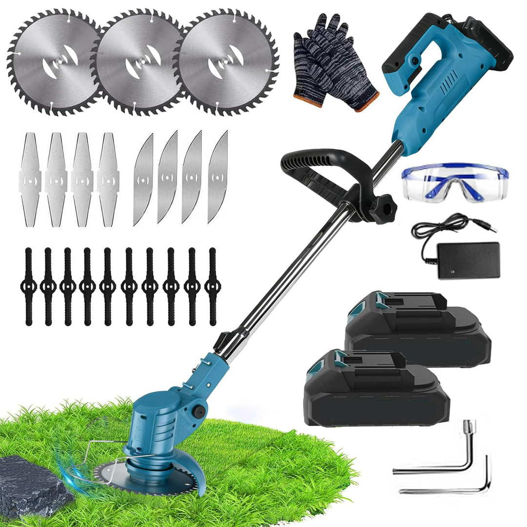 Akku Rasentrimmer für Makita 18V Akkus,4-in-1 Elektrischer Freischneider &amp; Motorsense mit 2X 2.0Ah B