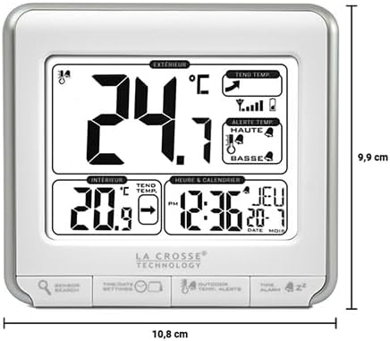 La Crosse Technology Wetterstation mit Warnsignal weiss / silberfarben, weiss / silberfarben