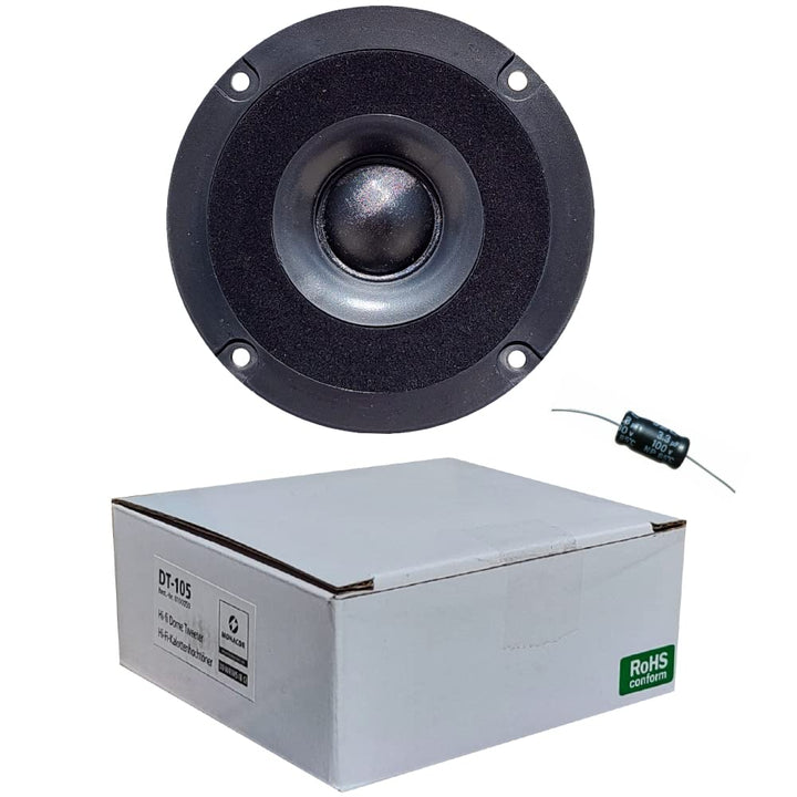 1 MONACOR DT-105 Kalottenhochtöner schwarz 30 Watt rms 50 Watt max 10 cm 100 mm 4" Impedanz 8 Ohm 2,