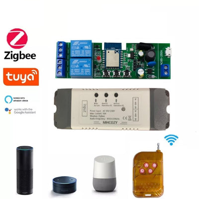 MHCOZY 2 Kanal 5V 85-250V ZigBee Smart Relais Schalter, einstellbare Selbstsperrung und Momentanbetr