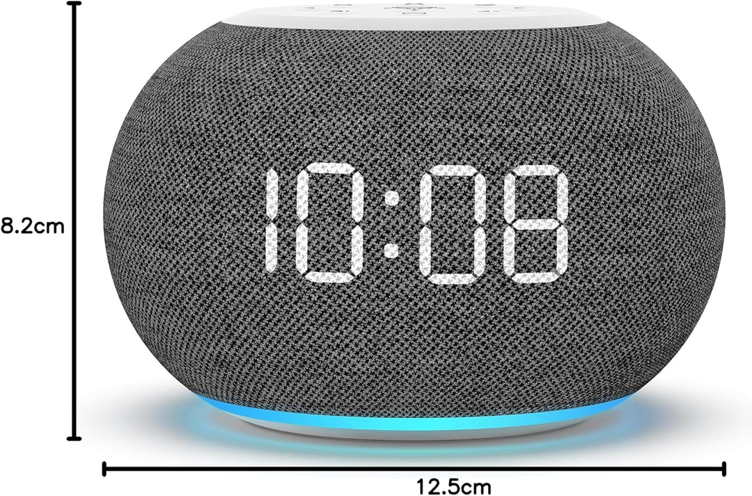 REACHER Auto Dimmbare Radiowecker für das Schlafzimmer - 9-farbiges Nachtlicht, 0-100% Dimmer, 7 Ala