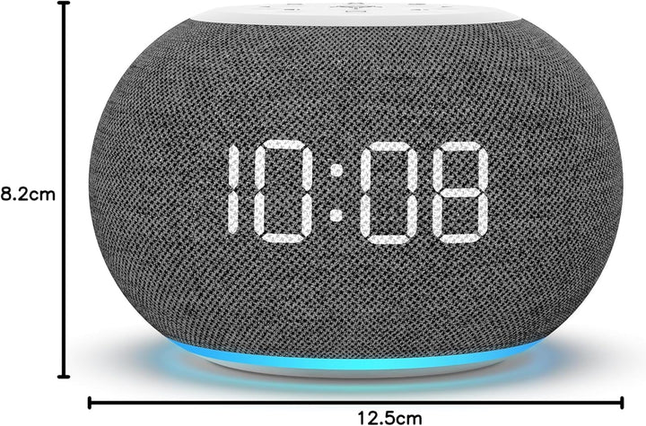 REACHER Auto Dimmbare Radiowecker für das Schlafzimmer - 9-farbiges Nachtlicht, 0-100% Dimmer, 7 Ala