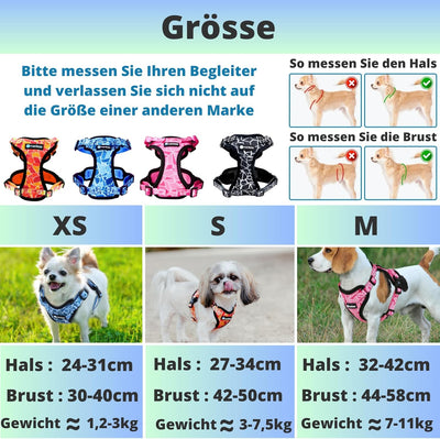 Hundegeschirr für kleine Hunde Chihuahua Welpen,Kätzchen (1,2-3kg). Verstellbares Geschirr für sehr