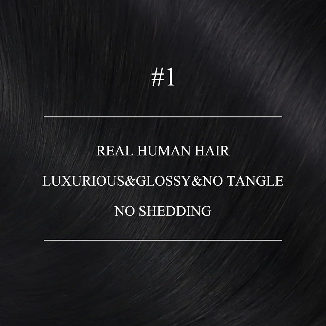 YoungSee Nanoring Extensions Echthaar Schwarz 55cm Nanoring Extensions 1g/s Nano Beads Hair Extensio