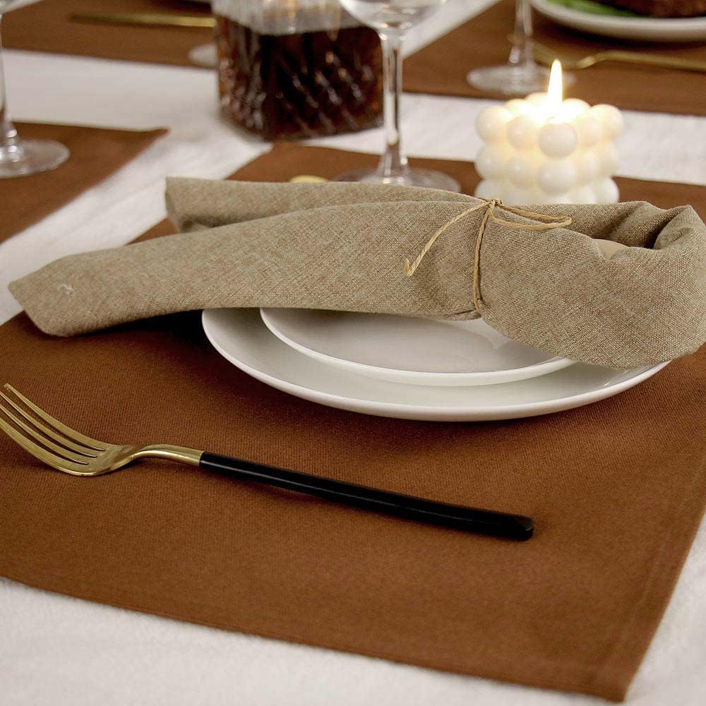 Vivi Idee® 6er Tischsets Platzset 100% Baumwolle Platzdeckchen Stoff abwaschbar Handgenäht 52x33cm (