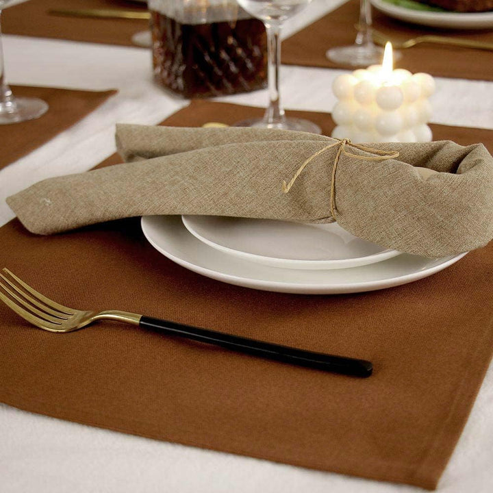 Vivi Idee® 6er Tischsets Platzset 100% Baumwolle Platzdeckchen Stoff abwaschbar Handgenäht 52x33cm (