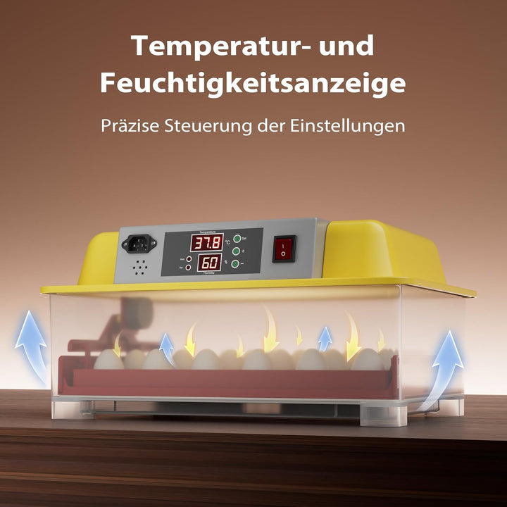 Vollautomatische Brutmaschine 24 Eier Brutapparat Flächenbrüter Brüter Inkubator