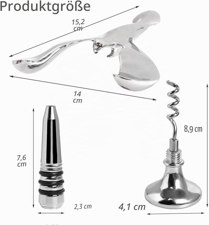 Vogel-Flaschenöffner – Silber, Zink, Flaschenöffner, Bar-Zubehör, Wohnkultur