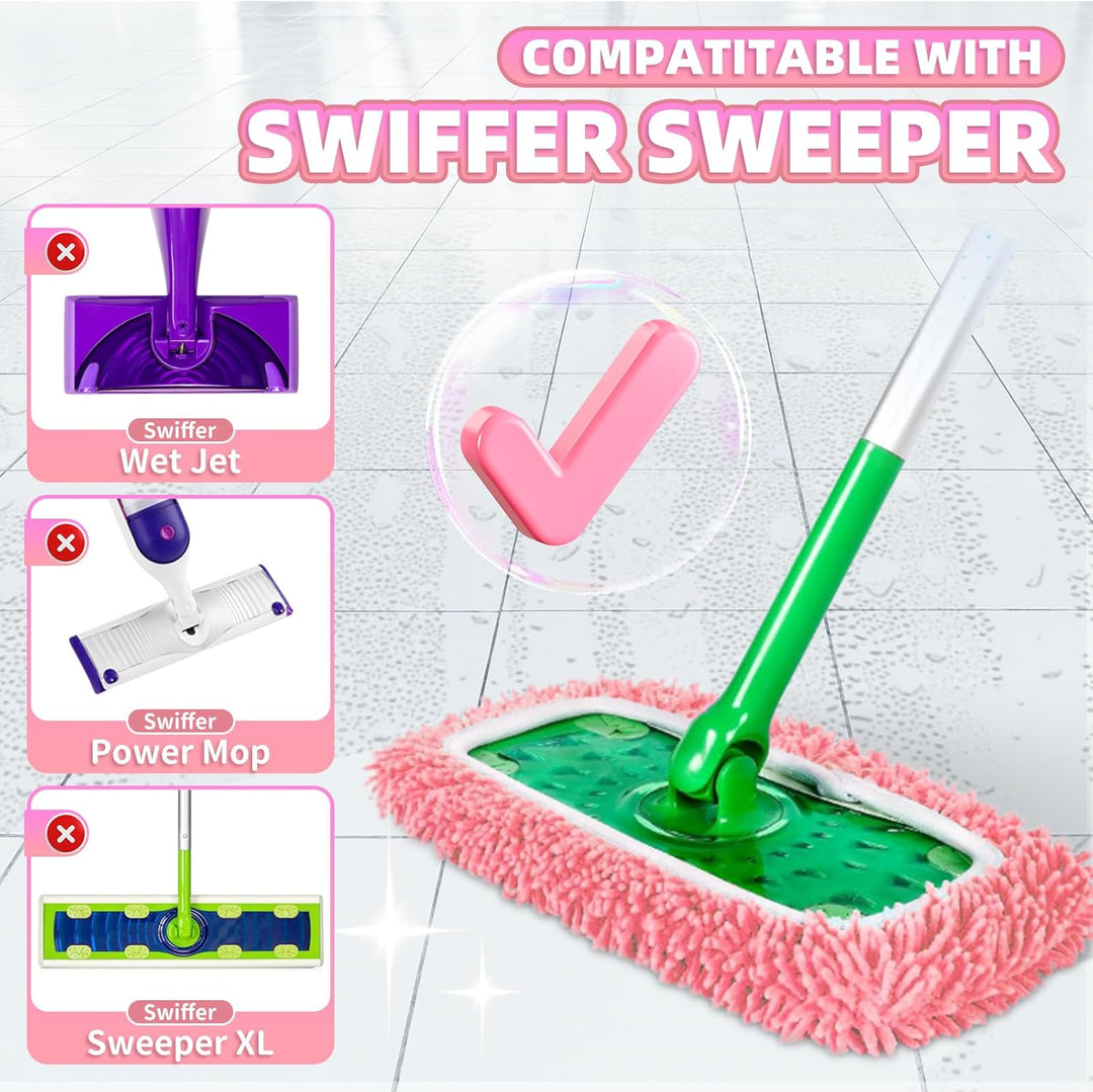 8 Stück für Swiffer Feuchte Bodentücher mit Wäschebeutel, Wiederverwendbaren Mikrofaser Wischmopbezu