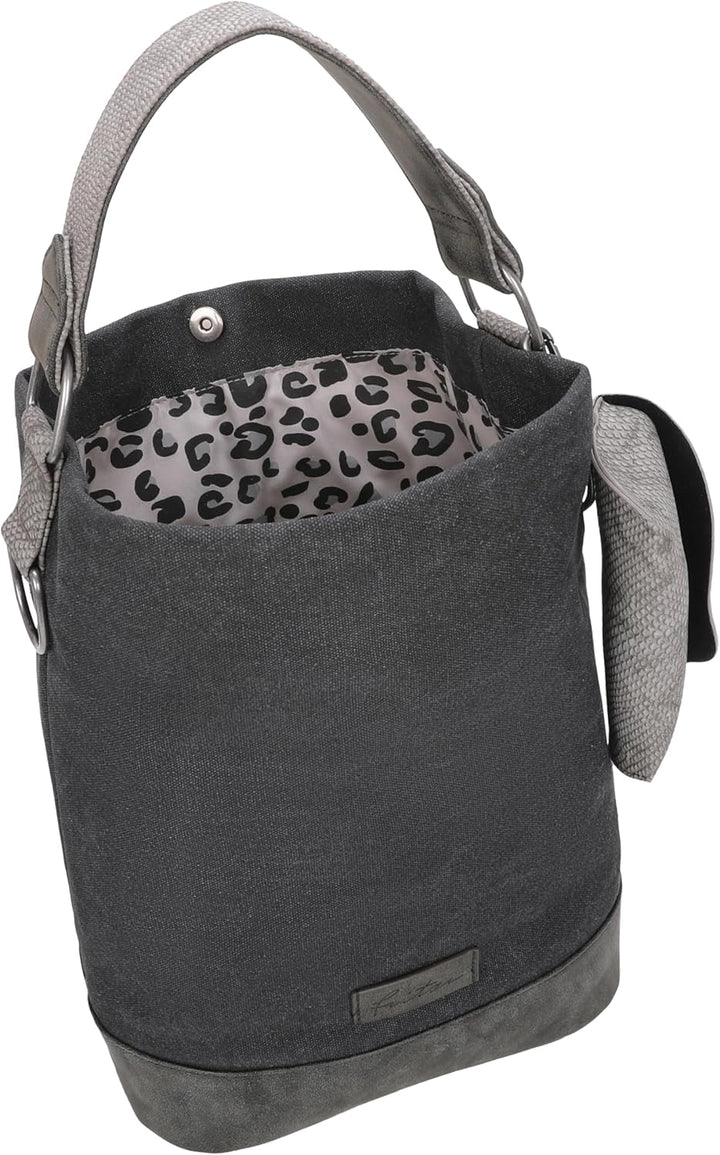 Fritzi aus Preussen Damen Izzy07 Canvas Hobo-Tasche Schwarz, Schwarz