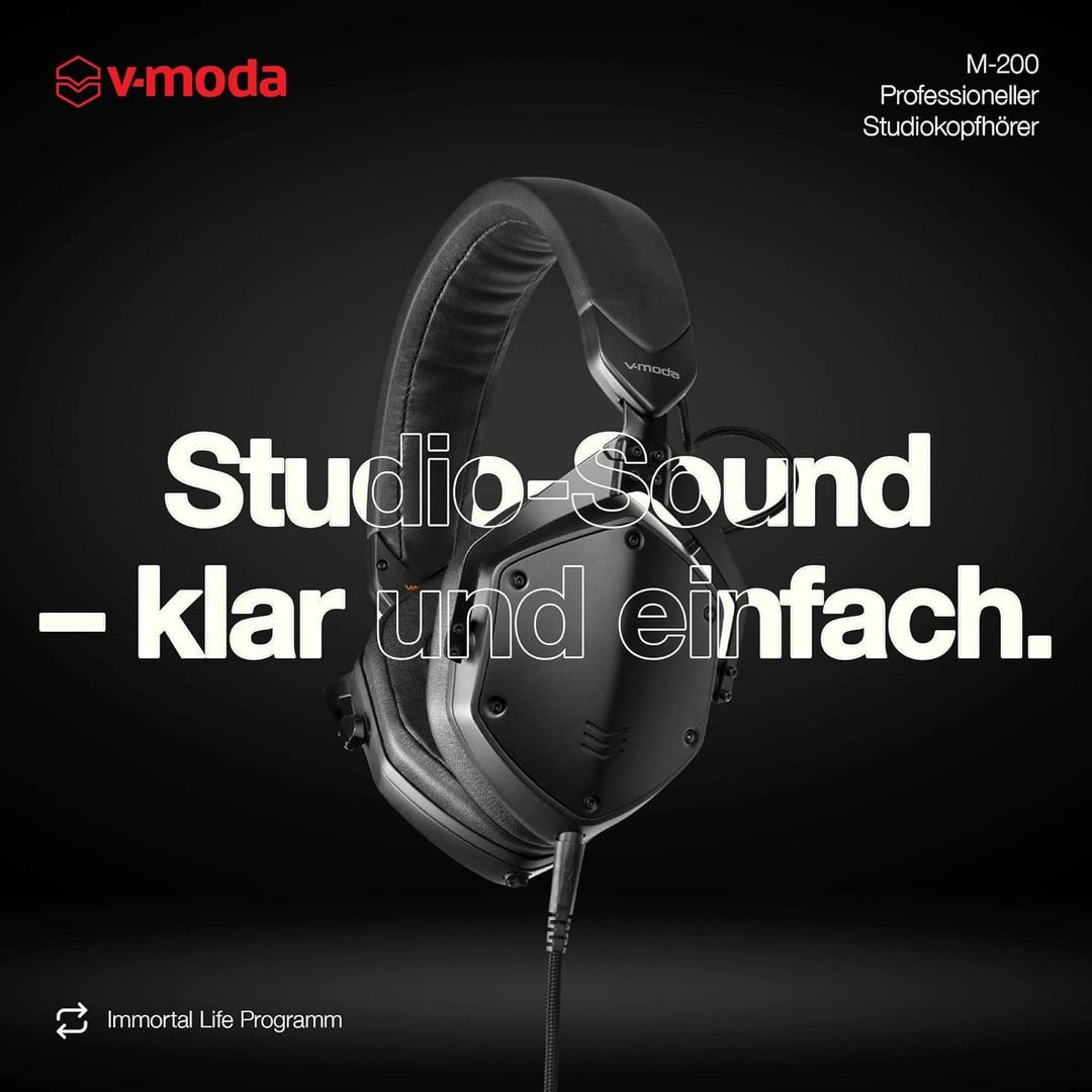 V-MODA M-200 Professioneller Studio Monitor-Kopfhörer, Matte Schwarz M-200 Matte Schwarz, M-200 Matt