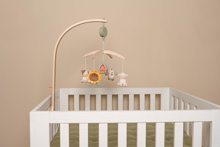 Little Dutch Mobile Musik Spieluhr mit Holz Halterung für Babybett - Little Farm