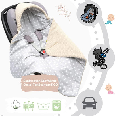 Baby Einschlagdecke Babyschale Winter Strickdecke Kinderwagendecke Fusssack Baby 100% Baumwolle mit