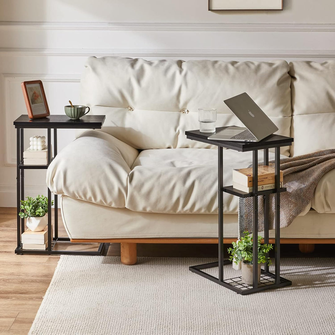 YMYNY Beistelltisch Kaffeetisch C-Form, Eleganter Kleiner Sofatisch, Industrie-Design, Sofatisch 40