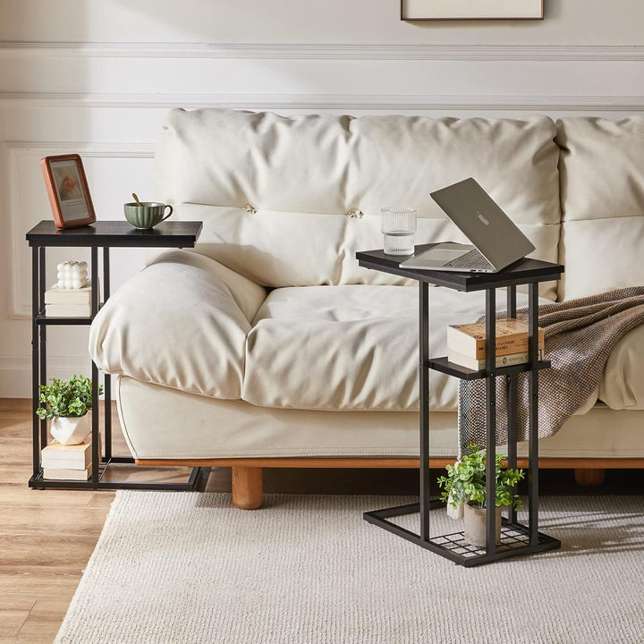 YMYNY Beistelltisch Kaffeetisch C-Form, Eleganter Kleiner Sofatisch, Industrie-Design, Sofatisch 40