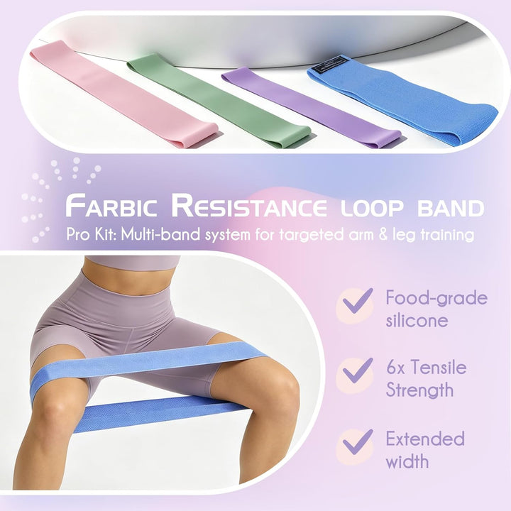 【Pilates Ring Set】 14 Zoll Magic Circle mit Dual Padded Handles, Pilates Mini Ball und Resistance Ba