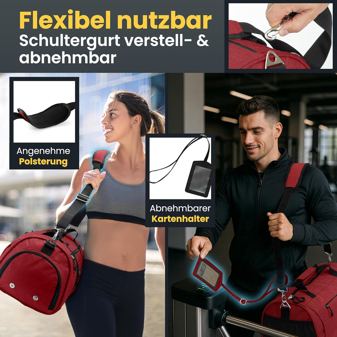 Heldenwerk® Sporttasche & Reisetasche für Damen und Herren gross I Trainingstasche mit Schuhfach und