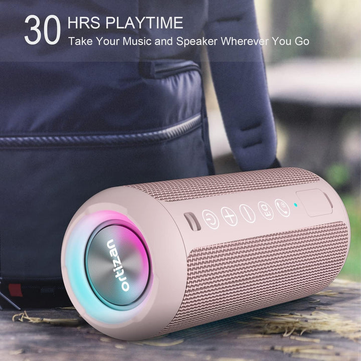 Ortizan Bluetooth Lautsprecher, Bleutooth Box mit LED-Licht, Tragbarer Mini Musikbox mit Freisprechf