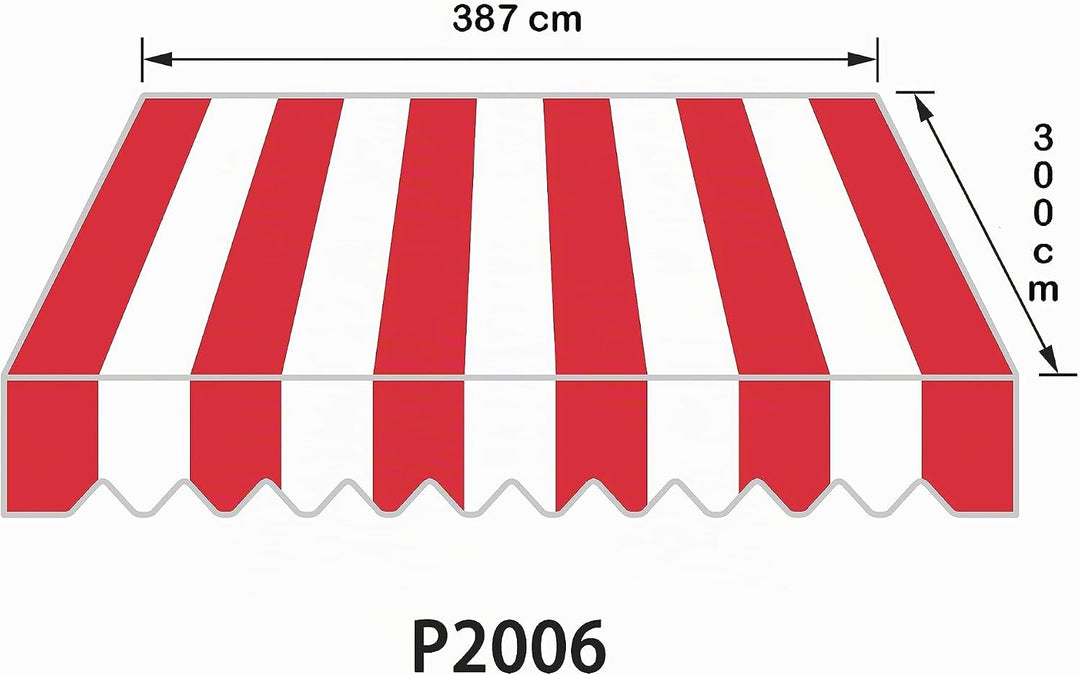 home Trends Markisenstoff 4m Markise mit Volant 4 x 3 m Markisenbespannung ersatzstoff 387 x 300cm B