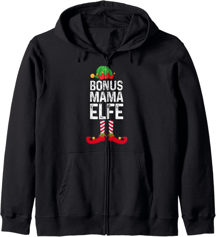 Bonus Mama Elfe Weihnachten Weihnachtsmann Kapuzenjacke