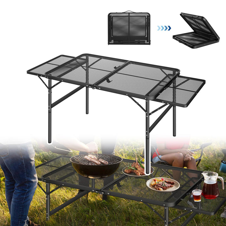 UISEBRT Faltbarer Campingtisch Klappbar Gartentisch Leicht und Tragbar Kleiner Tisch Grilltisch mit