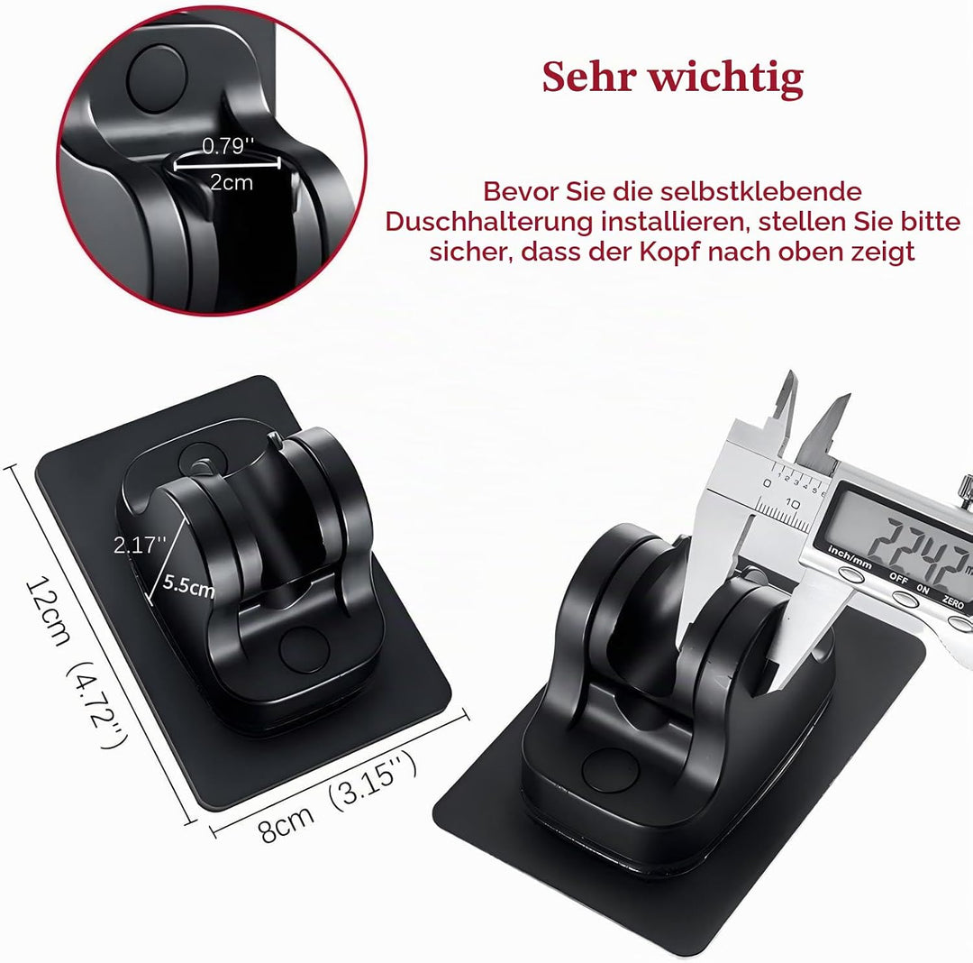 DASITON Duschkopfhalterung ohne Bohren, Handbrause Halter Winkel verstellbar, Duschkopf Halterung mi
